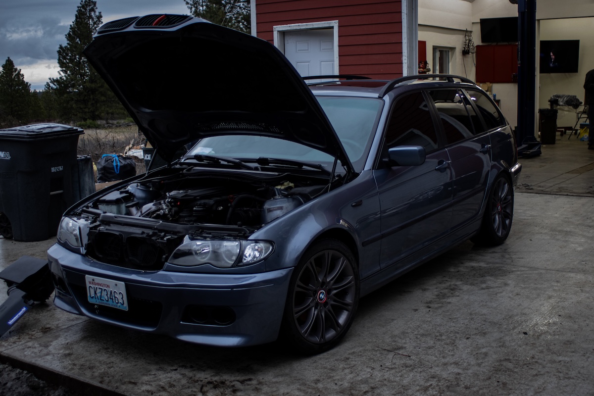 Full bay shot in front of garage